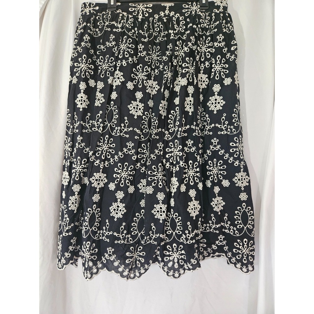 Ophelia‎ Roe Skirt  Women's 1X Floral Embroidery  Scalloped Hem NWT